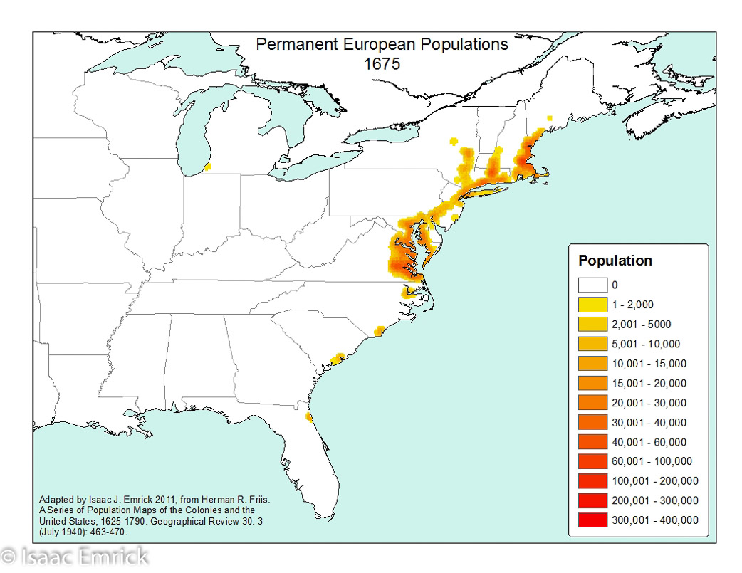 Permanent European Populations: 1675
