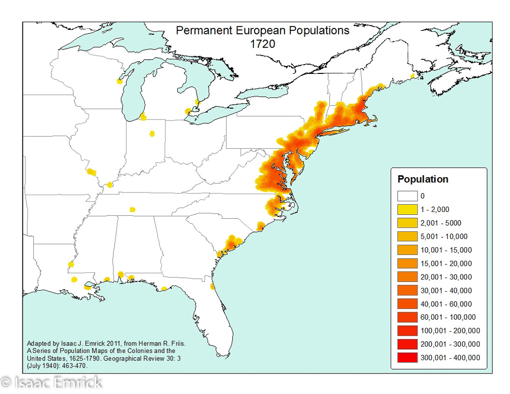 Permanent European Populations: 1720